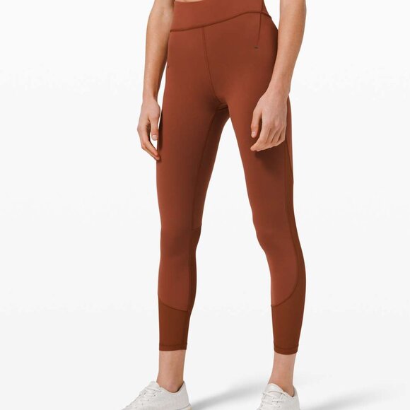 Lululemon Everlux and Mesh High-Rise Tight 25" in Dark Terracotta, size 6 - Picture 4 of 11